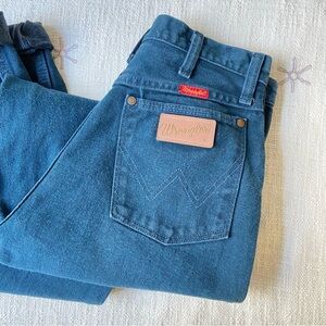 Vintage Wrangler high rise straight jeans women’s 9/10 28” teal blue mom dad